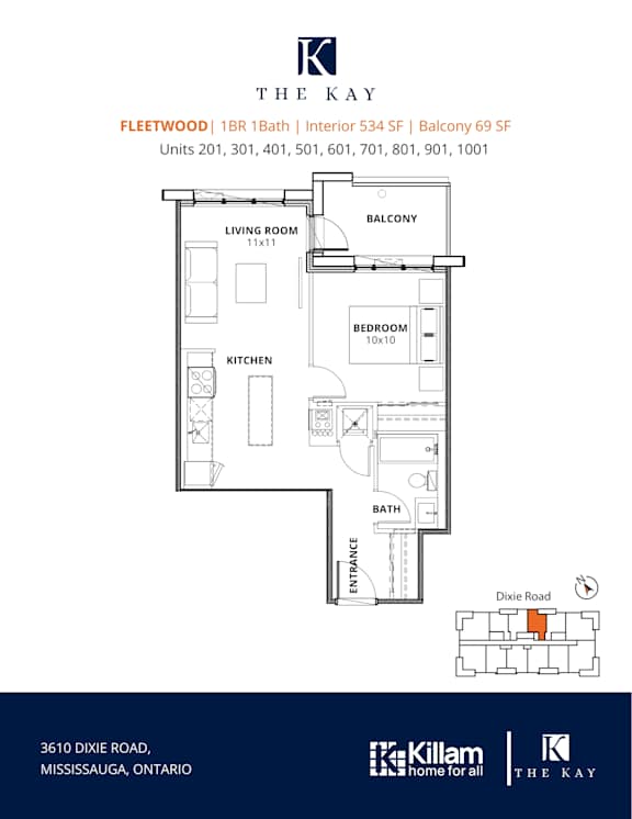 Fleetwood 1 Bedroom  1 Bath Floor Plan