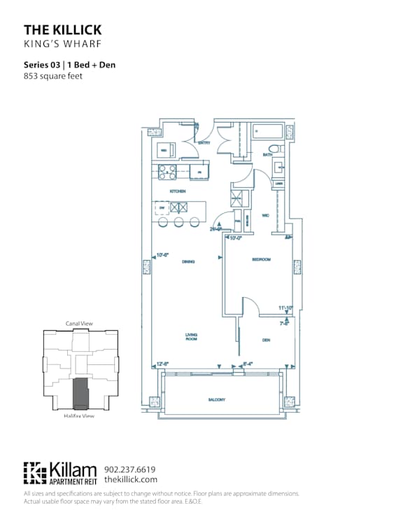Killick 1 Bedroom + Den Floor Plan