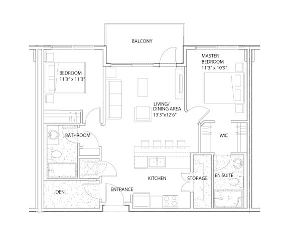 Nolan Hill 2 Bedroom Floor Plan A