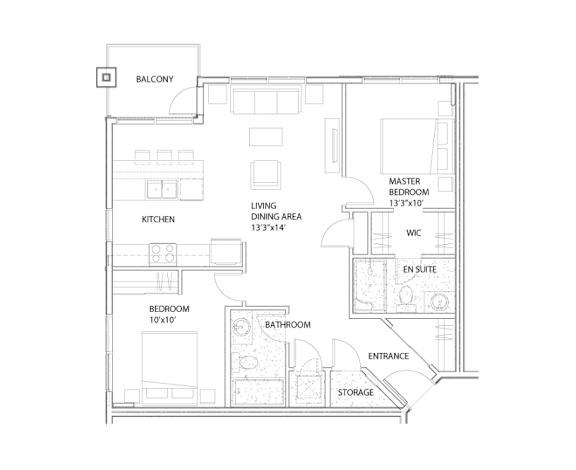 Nolan Hill 2 Bedroom Floor Plan F