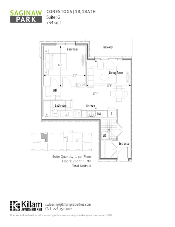 A floor plan for a property located in Saginaw Park.