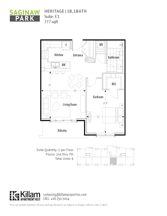 A floor plan for a property at Saginaw Heritage.