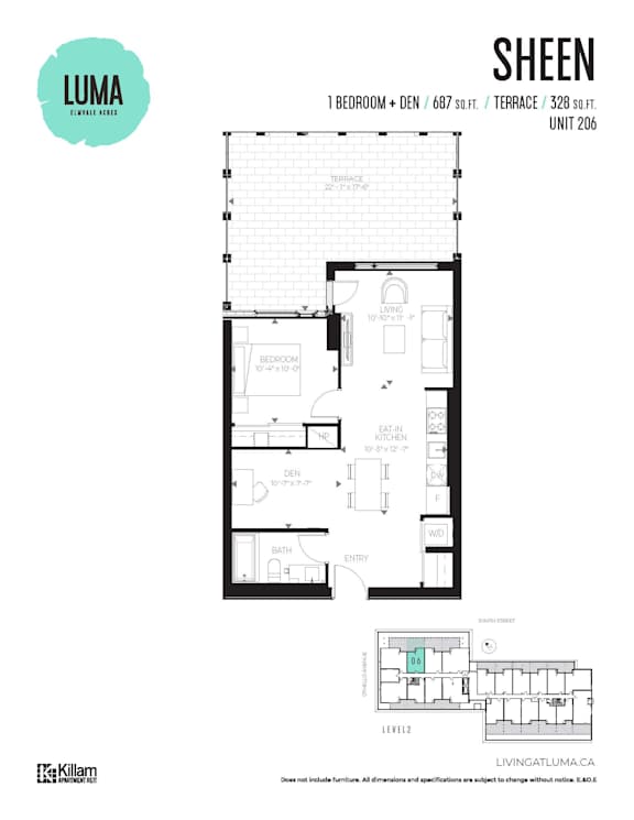 Sheen - 1 Bed + Den | 1 Bath