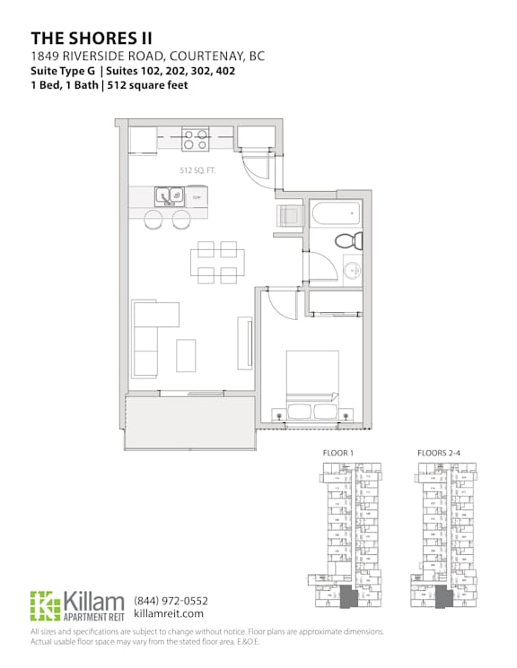 Floor Plan 1 Bedroom 1 Bath - 49