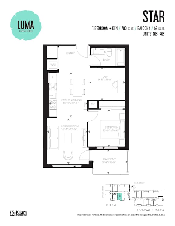 Star - 1 Bed + Den | 1 Bath