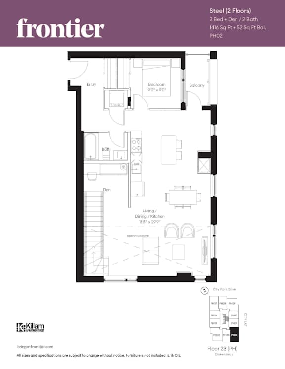Steel Penthouse Page 1 - 2 Bed + Den | 2 Bath