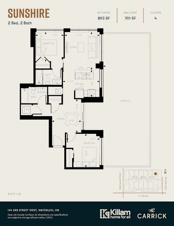 Sunshire 2 Bed, 2 Bath