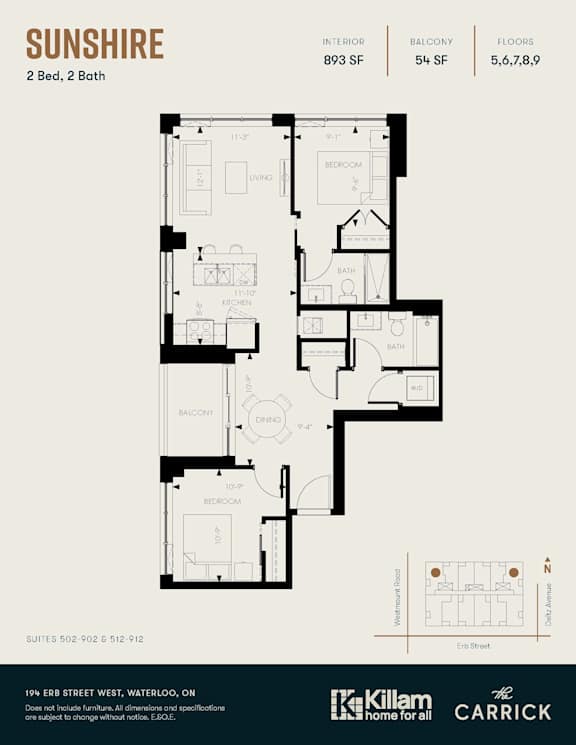 Sunshire 2 Bed, 2 Bath