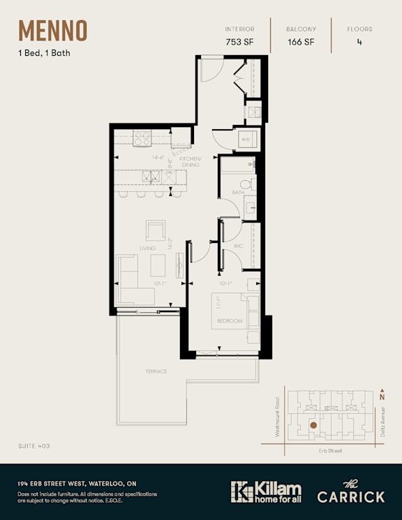 A floor plan for a one bedroom apartment with a bath.
