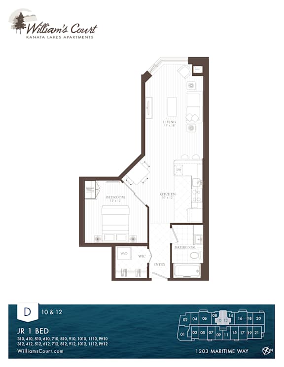 Willam Court Bachelor D &amp;G Floor Plan Type 1