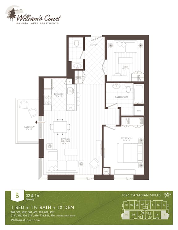 A floor plan for William's Court, aka Kanai Lakes Apartments, shows apartment layouts with one, two, and three bedrooms.