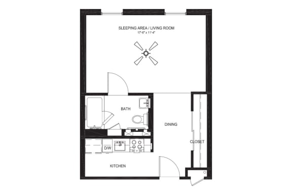 floor plan of 55 north luxury apartments to rent in the north end of boston