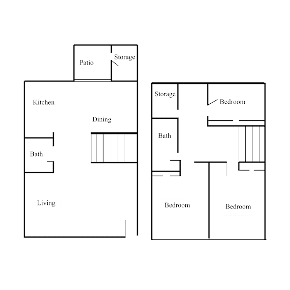 Floor Plan  3 bed 2 bath at Willow Grove Apartments , Colorado, 81520