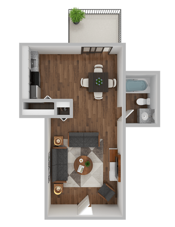 Floor Plan  Studio 1 bathroom at Mountain Terrace Apartments , Colorado