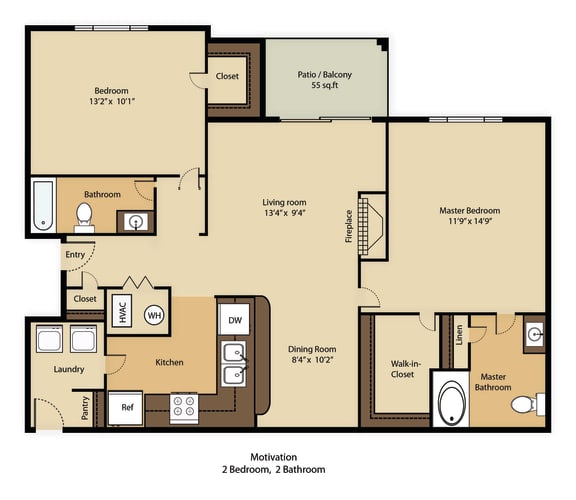 2 Bedroom 2 Bath at Remington Apartment Homes, Romeoville, 60446