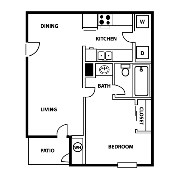 Floor Plan  1 bedroom floor plan, Vibe on Riverside, Austin, Texas