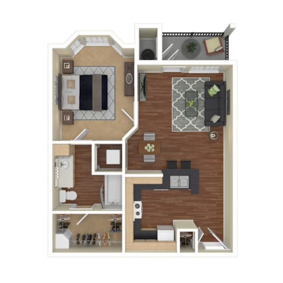A1 Floor Plan at Whitney at the Heights, Houston, TX, Texas, 77008