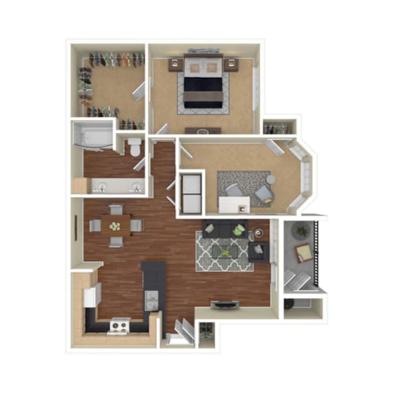 A4 Floor Plan at Whitney at the Heights, Houston, TX, Texas