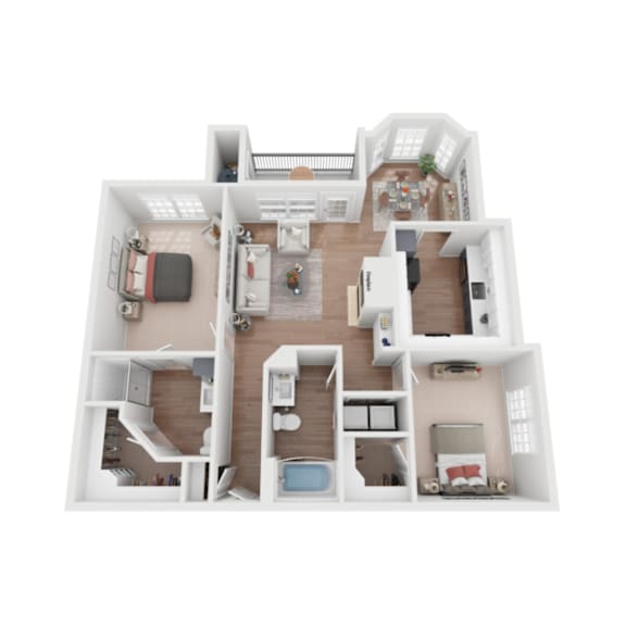 B1R Floor Plan at Whitney at the Heights, Houston, TX, Texas, 77008