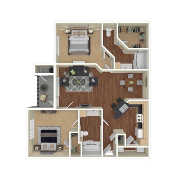 Floor Plan  B2 Floor Plan at Whitney at the Heights, Texas