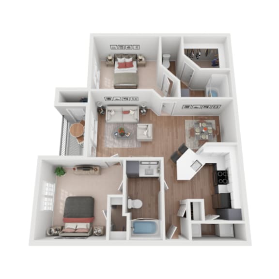 Floor Plan  B2R Floor Plan at Whitney at the Heights, Texas, 77008