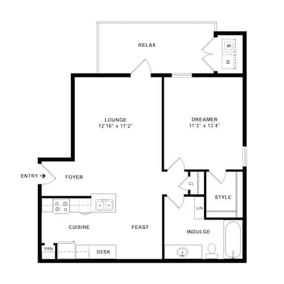 A black and white image of a floor plan for a home.