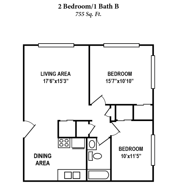2 Bedroom 1 Bath E at Barkley Ridge Apartments, Southgate, 41071