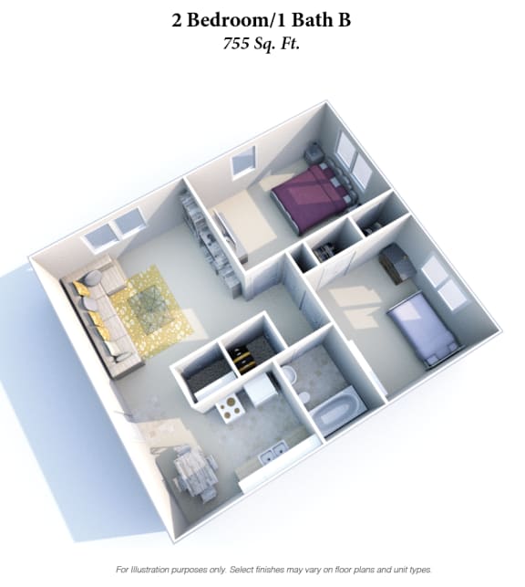 2 Bedroom 1 Bath F at Barkley Ridge Apartments, Southgate, 41071