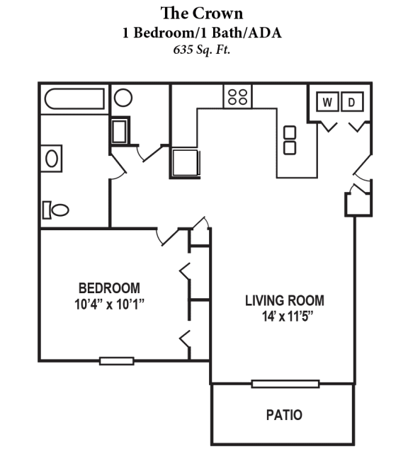 2D 1 Bedroom ADA at Parkway Trails, Florence