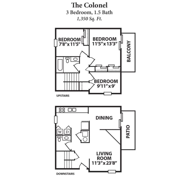3 bed 1.5 bath A at 450 on Keeneland Apartments, Kentucky, 40475