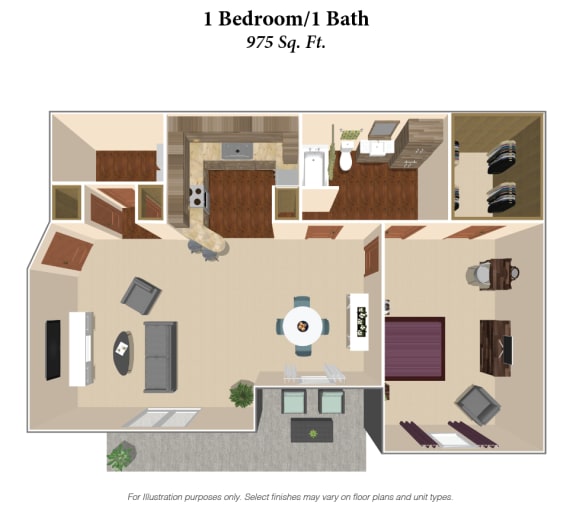 the floor plan of i bedroom 1 bath