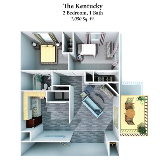 2 bed 1 bath D at 450 on Keeneland Apartments, Richmond, Kentucky