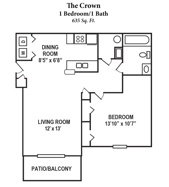 Parkway Trails 1 Bedroom 1 Bath 2D at Parkway Trails, Florence, KY, 41042