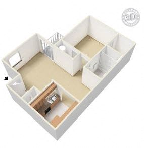 The Forest at Duck Creek 1 bedroom 1 bathroom floor plan