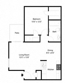 The Forest at Duck Creek 1 bedroom 1 bathroom floor plan