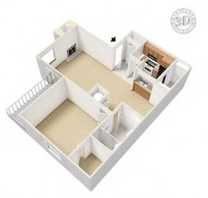 The Forest at Duck Creek 1 bedroom 1 bathroom floor plan
