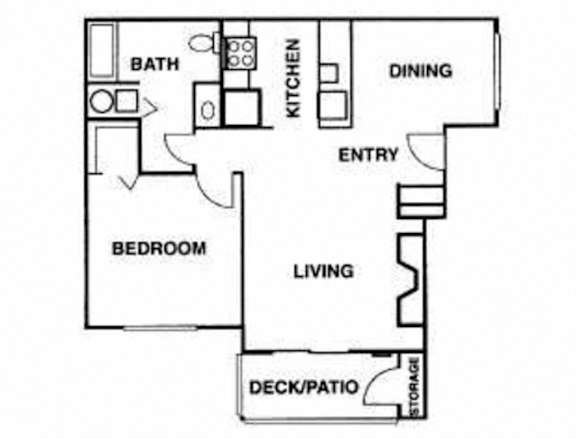 Villa Del Sol 1 Bed 1 Bath Floorplan Image