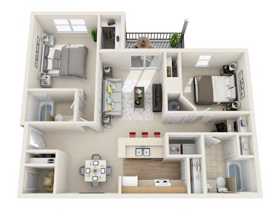 Floor Plan  Clover Basin Village two bedroom floorplan