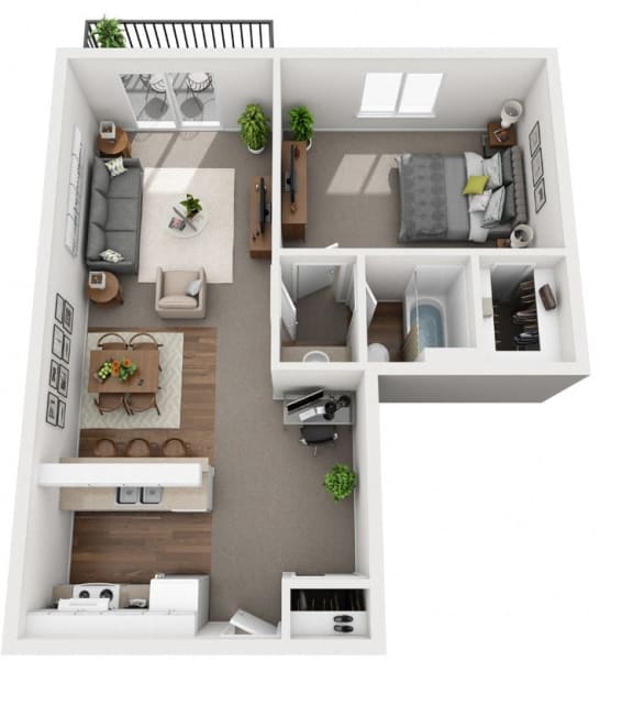 a 3d drawing of a103103 of a floor plan with an open bedroom