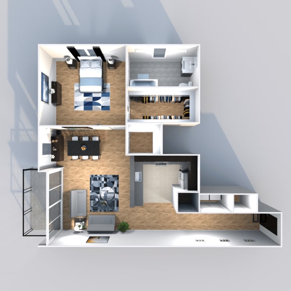 Austin apartment for rent staged floorplan