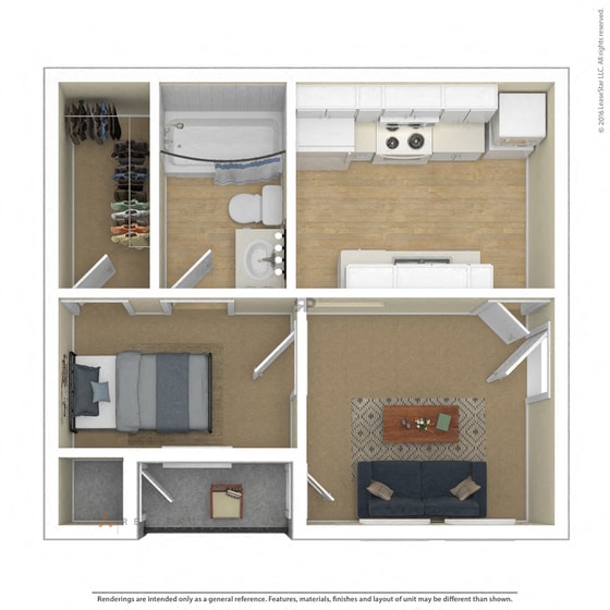 Bedford Oaks Apartments 1 bedroom 1 bathroom floor plan