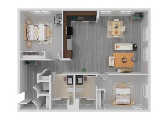 2 Bedroom Floor Plan 2 Bedroom Floor Plan at Cadence Apartments, HAYWARD, CA