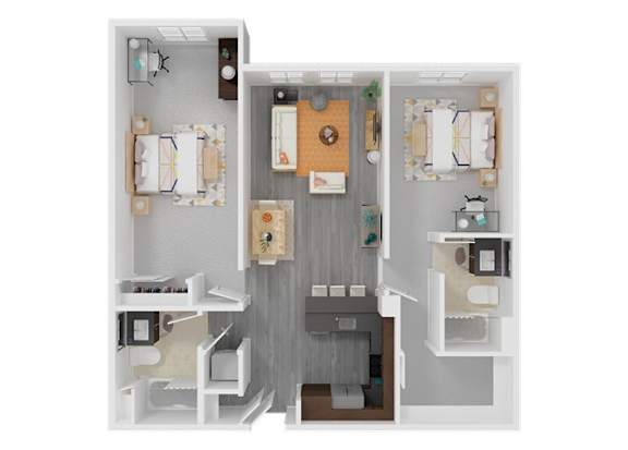 2 Bed 1.5 Bath Floor Plan 2 Bed 1.5 Bath Floor Plan at Cadence Apartments, HAYWARD