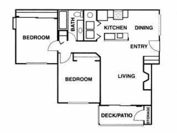 the above diagram shows the floor plan of a house with bedrooms and a living room