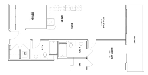 Burano Apartments 2D two bedroom two bathroom Floorplan