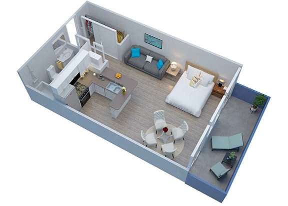 Milano Apartments 3D Studio Floor plan