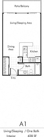 Milano Apartments 2D Studio Floor plan