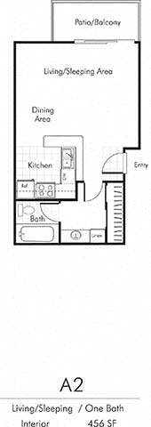 Milano Apartments 2D Studio Floor plan