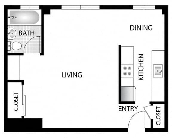 North Kingsley 2D Floor Plan  Studio