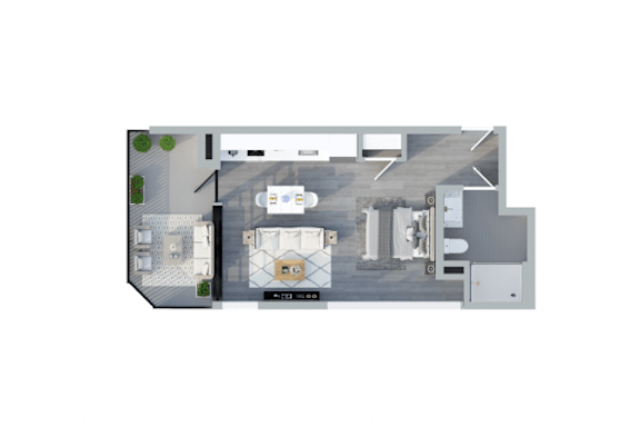 Edendale 3D Floor Plan Studio B Penthouse